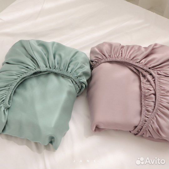 Простыни на резинке натяжные из хлопка и тенселя