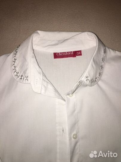 Блузка рубашка в школу школьная 128-134