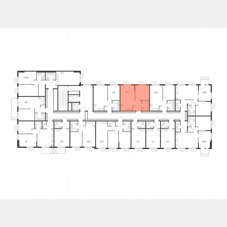 1-к. квартира, 41,5 м², 7/9 эт.