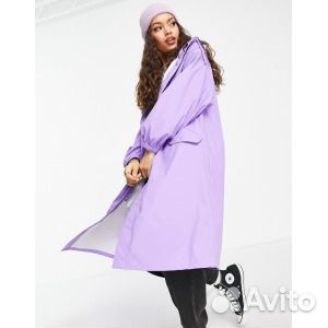 Фиолетовая прорезиненная плащ-парка ASOS design Pe