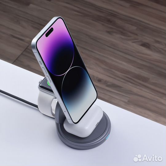 Беспроводная зарядная станция Deppa 3 в 1 MagSafe