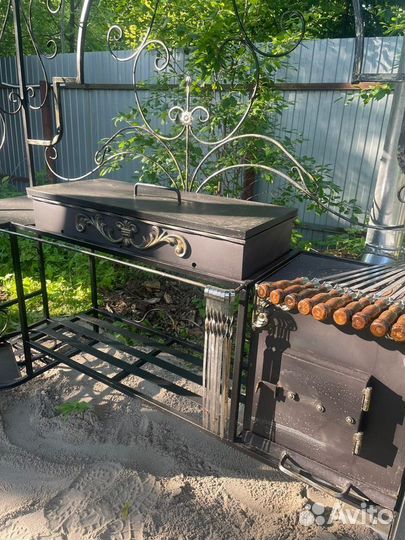 Мангал с печкой под казан