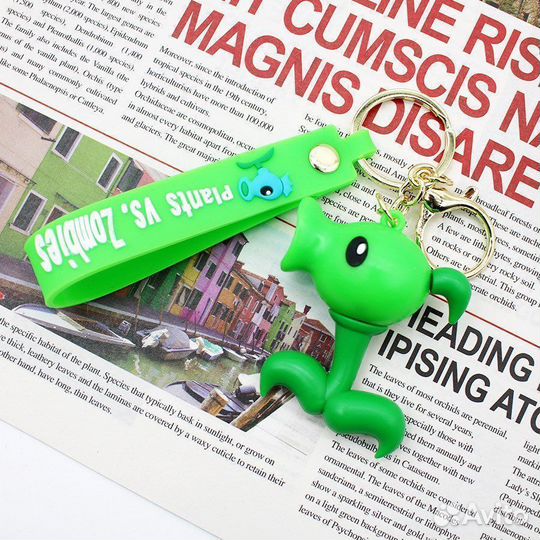 Зомби против растений брелок резиновый 6-7см