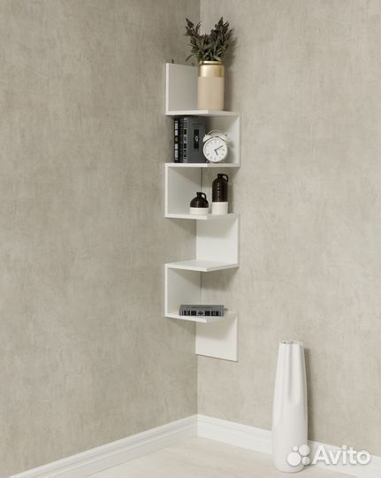 Полка настенная навесная белая