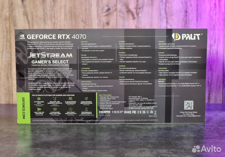 Видеокарта 12GB RTX 4070 Palit JetStream