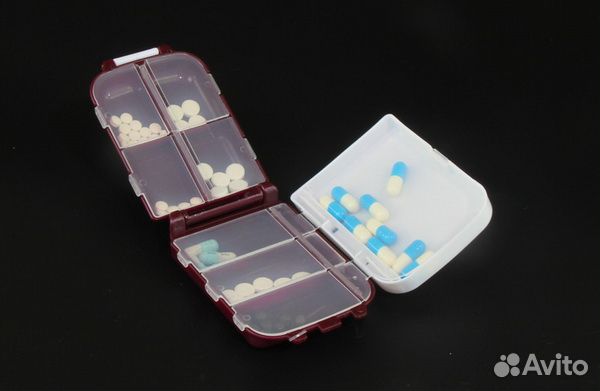 Таблетница Folca 8 отделений, цвет пурпур и оранж