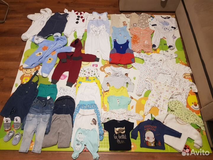 Большой пакет вещей на мальчика от 0 до 74