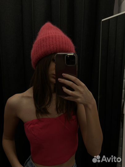 Шапка женская вязаная ангора