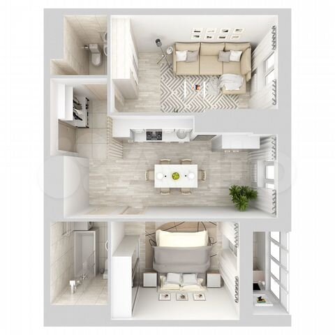 2-к. квартира, 54,3 м², 4/15 эт.