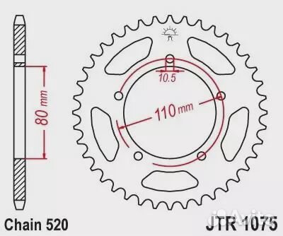 Звезда ведомая JTR1075 39