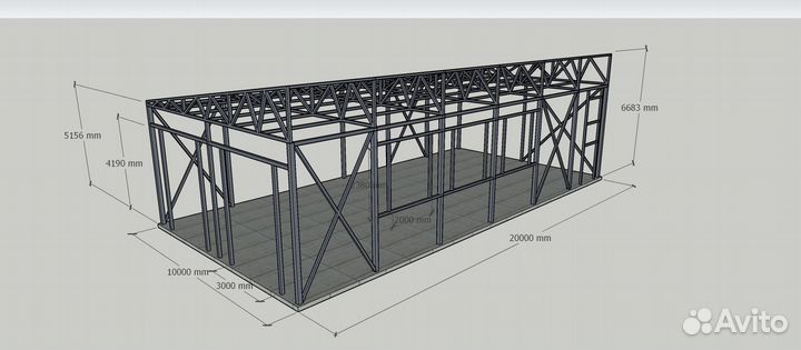 Визуализация чертеж смета расчет гаража помещения