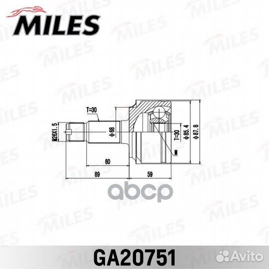 Шрус honda accord tourer CW# 2008-2012 нар. ga2