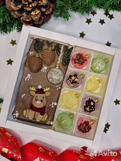 Подарок на новый год шоколад ручной работы