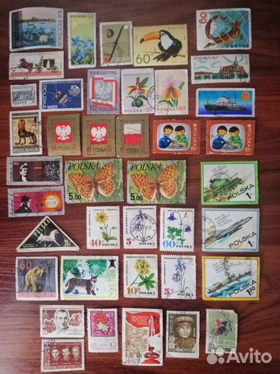 Почтовые марки Польши и СССР
