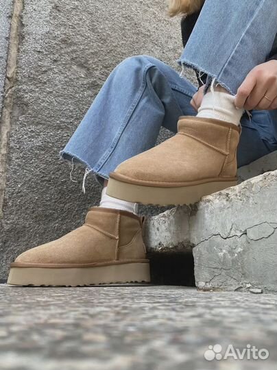 UGG Mini Platform Beige женские (Арт.4339)