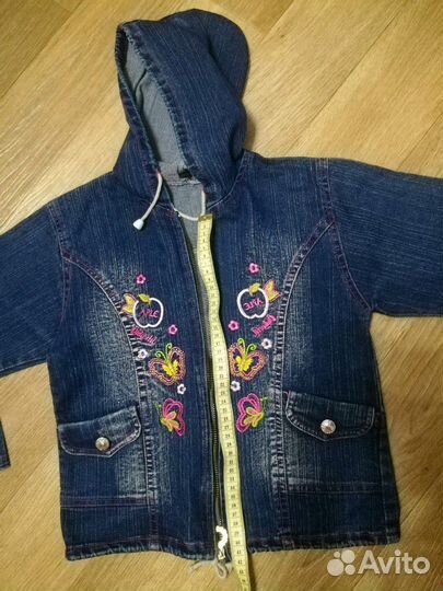 Куртка джинсовая с капюшоном для девочки