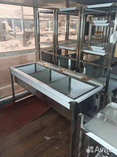 Ванна моечная трехсекционная из нержавейки