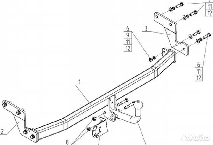 Фаркоп Hyundai Solaris с 2017 (AvtoS HY 30)