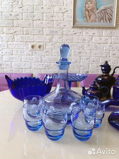 Синее стекло Посуда СССР