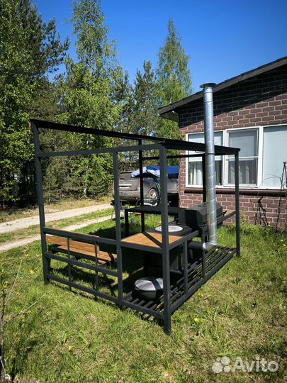 Мангал 2х2,5 м, беседка барбекю