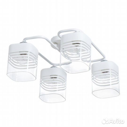 Люстра 'Илария' 4хЕ27 40Вт бело-хромовый 56х56х27