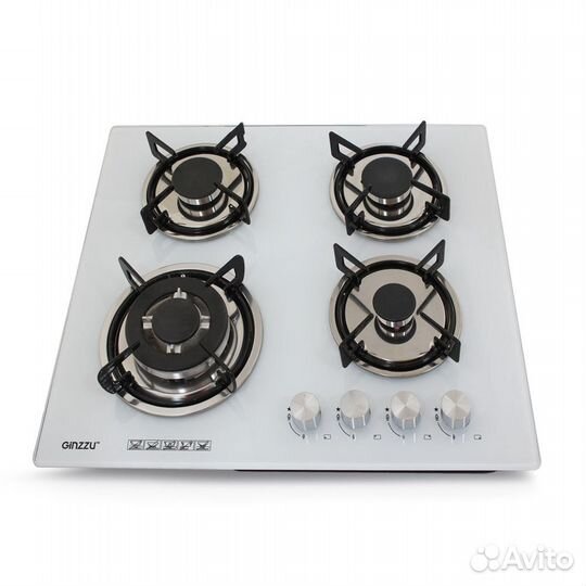 Варочная панель газовая HCG-443 белое стекло Ginzz