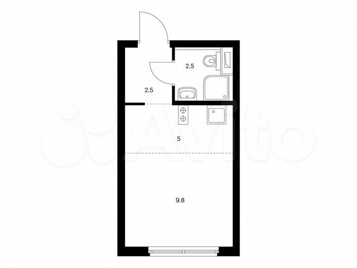 Квартира-студия, 19,8 м², 33/33 эт.