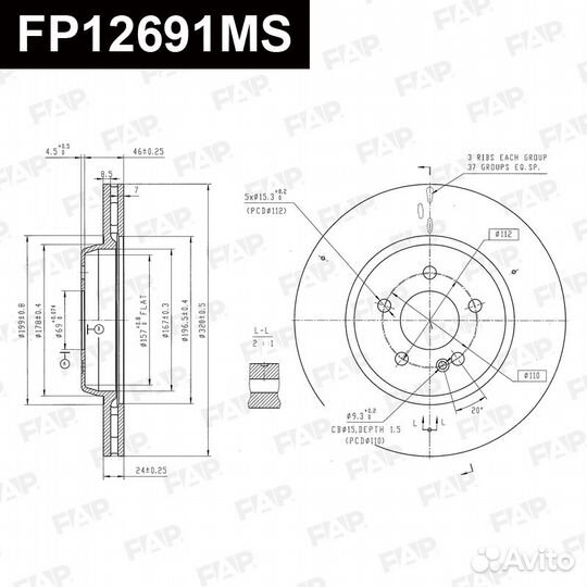 Диск тормозной FP12691MS FAP Россия