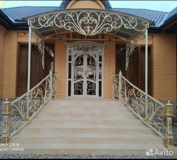 Навесы кованые из поликарбоната/ перила