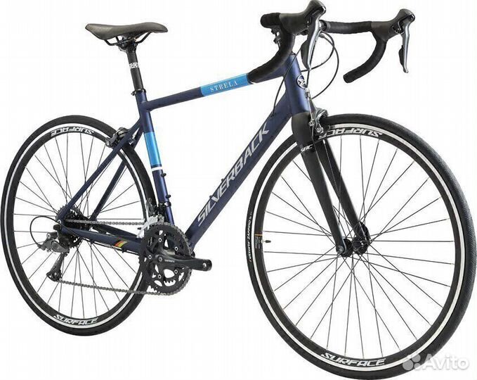 Велосипед silverback strela sport (2023) Satin Matt Blue/Gloss Anodized Sky Blue and White Decals Ad