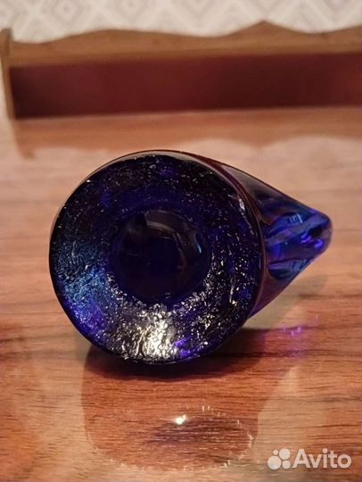 Лебедь кобальтовое стекло СССР