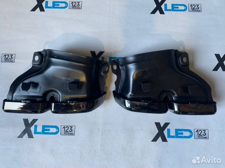 Насадки на выхлоп Mercedes W205 AMG чёрный глянец