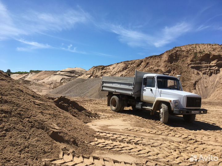 Песок,пгс,щебень,галька,земля,дрова и т.д. достав
