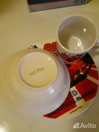 Набор детской посуды керамика, тачки