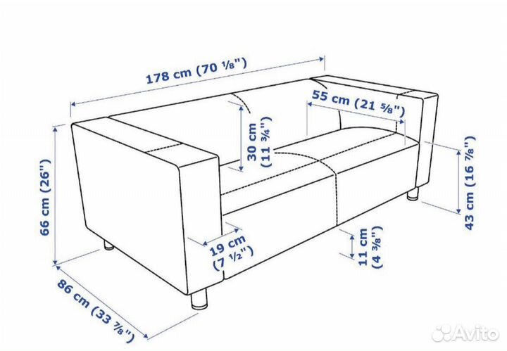 Кожаный диван IKEA клиппан