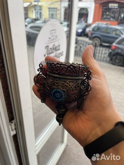Лампада серебро 84 эмаль