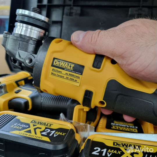 Набор Dewalt 2в1 21V Гайковерт+болгарка, 2 аккумул