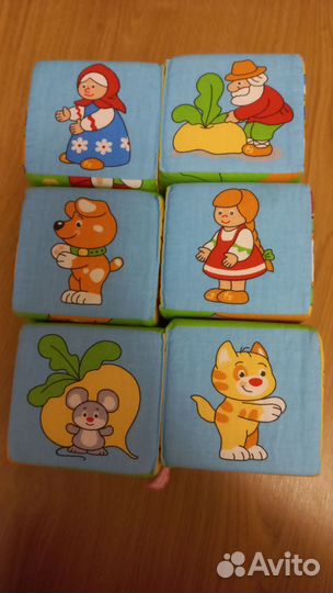 Мягкие кубики большие и развивающий коврик Мякиши