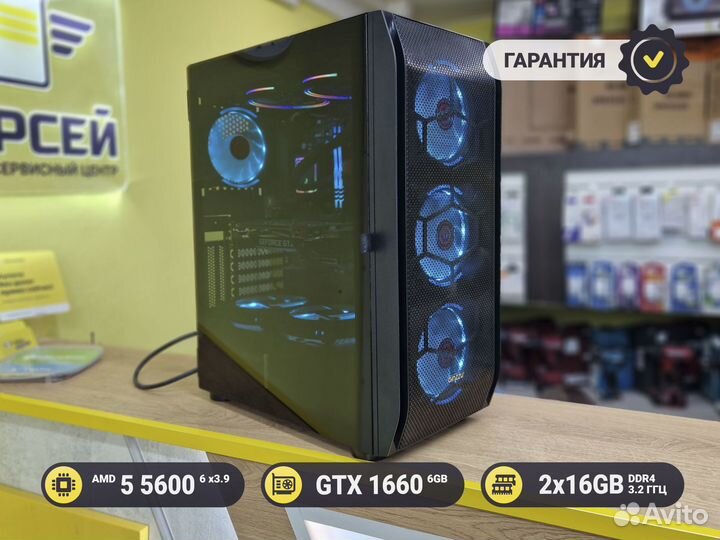 Игровой пк - Ryzen 5 5600 / GTX 1660 Super / 32 Gb