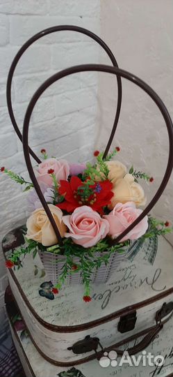 Подарок.Букеты из мыльных роз