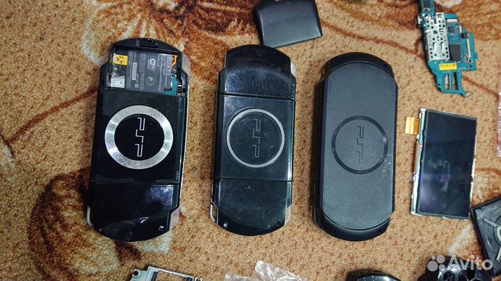 Sony psp 3 штуки + запчасти