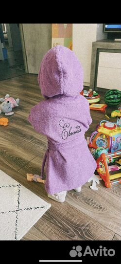 Халат махровый для девочки с именной вышивкой