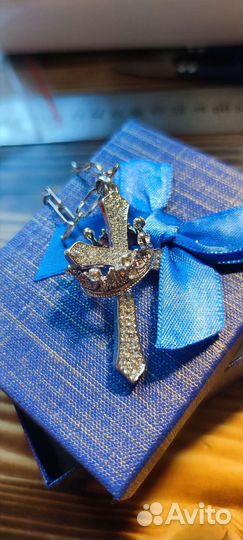 Подвеска бижутерия кулон на шею цепочка крест