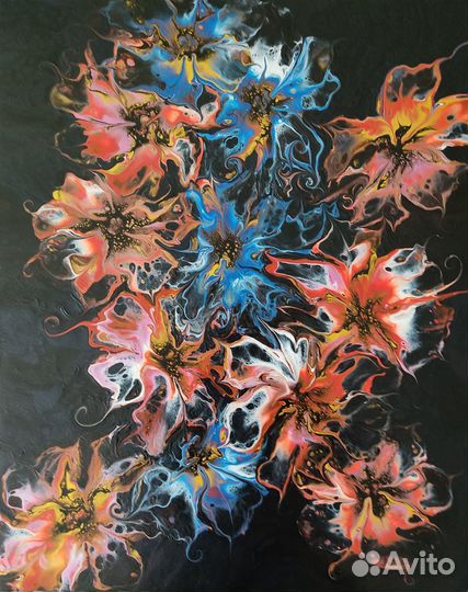 Картина в интерьер акрил абстракция 40х50