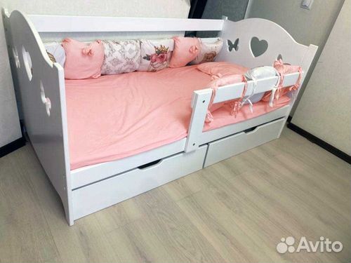 Кроватка сингл от 2х лет высокий борт берёза