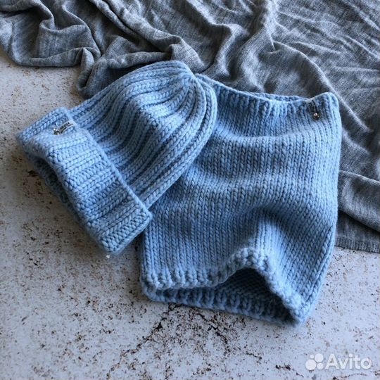 Вязаная шапка +снуд труба