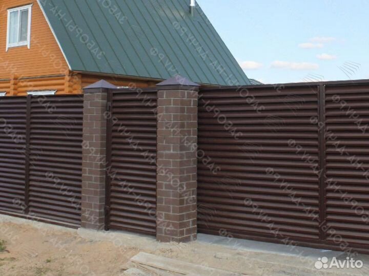 Забор жалюзи металлический