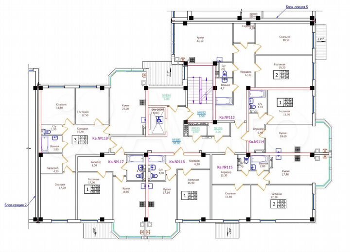 3-к. квартира, 91,7 м², 8/8 эт.