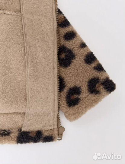 Леопардовая куртка лео принт из меха меховая