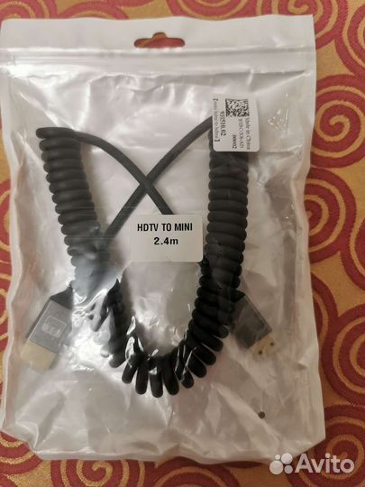 Пружинный кабель hdmi to mini hdmi, 2,4m